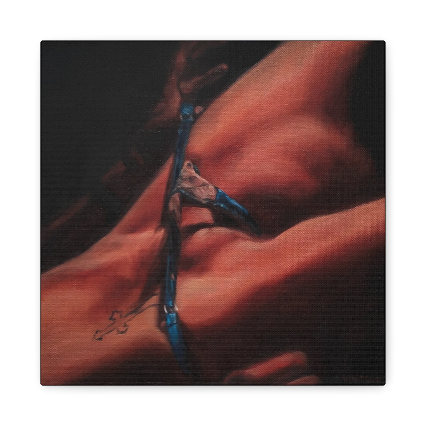 'Tease (Unwrap Your Present)' - high-quality canvas print, actual size