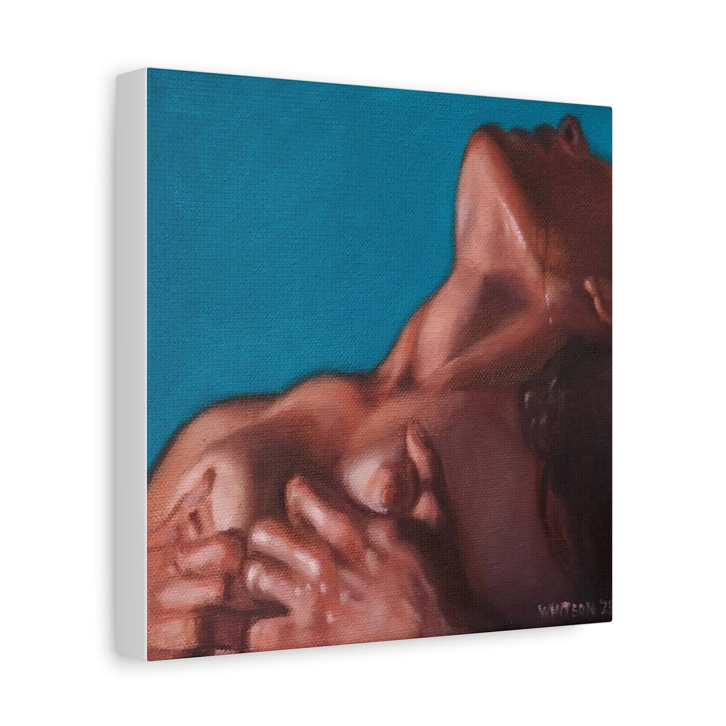 'Squeeze' Canvas Print — Intimate Figure Art, Matte Stretched Wall Decor, 125% of actual size