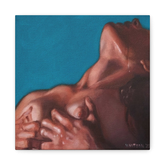 'Squeeze' Canvas Print — Intimate Figure Art, Matte Stretched Wall Decor, 125% of actual size